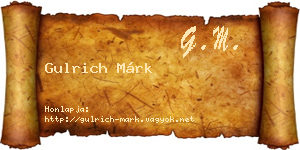 Gulrich Márk névjegykártya